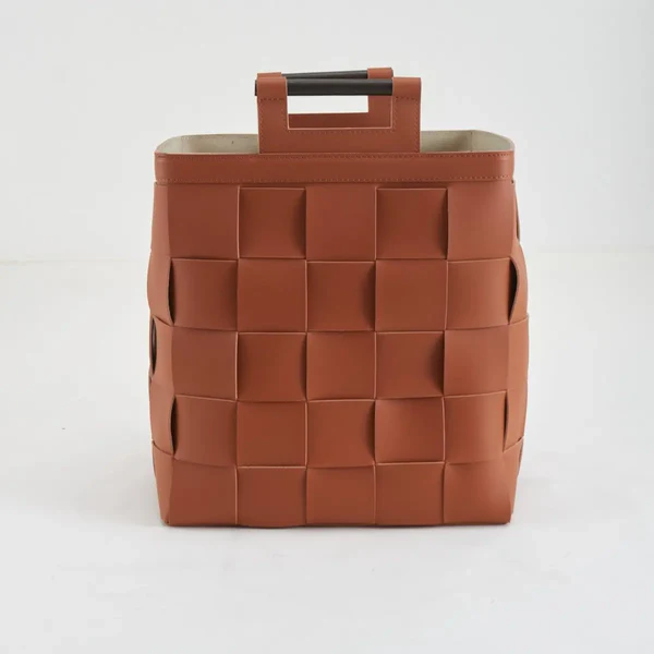 Woven Leather Basket