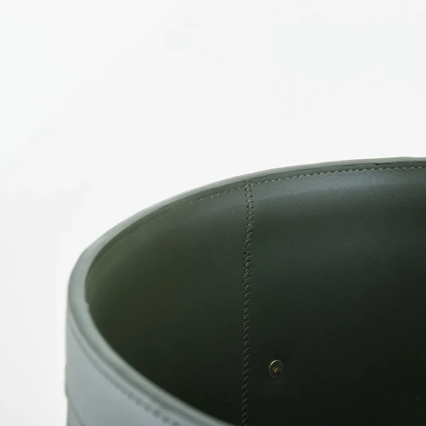 Leather Laundary Basket With Lid - Large