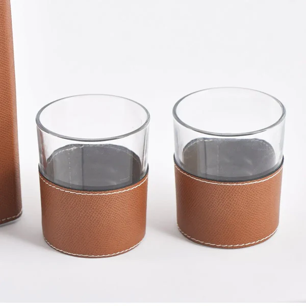 Leather Water Jug With Cups