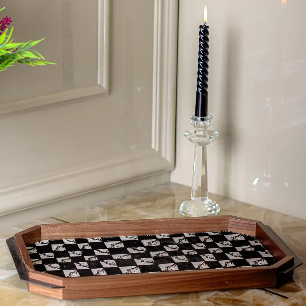 Black And White Checkered Tray