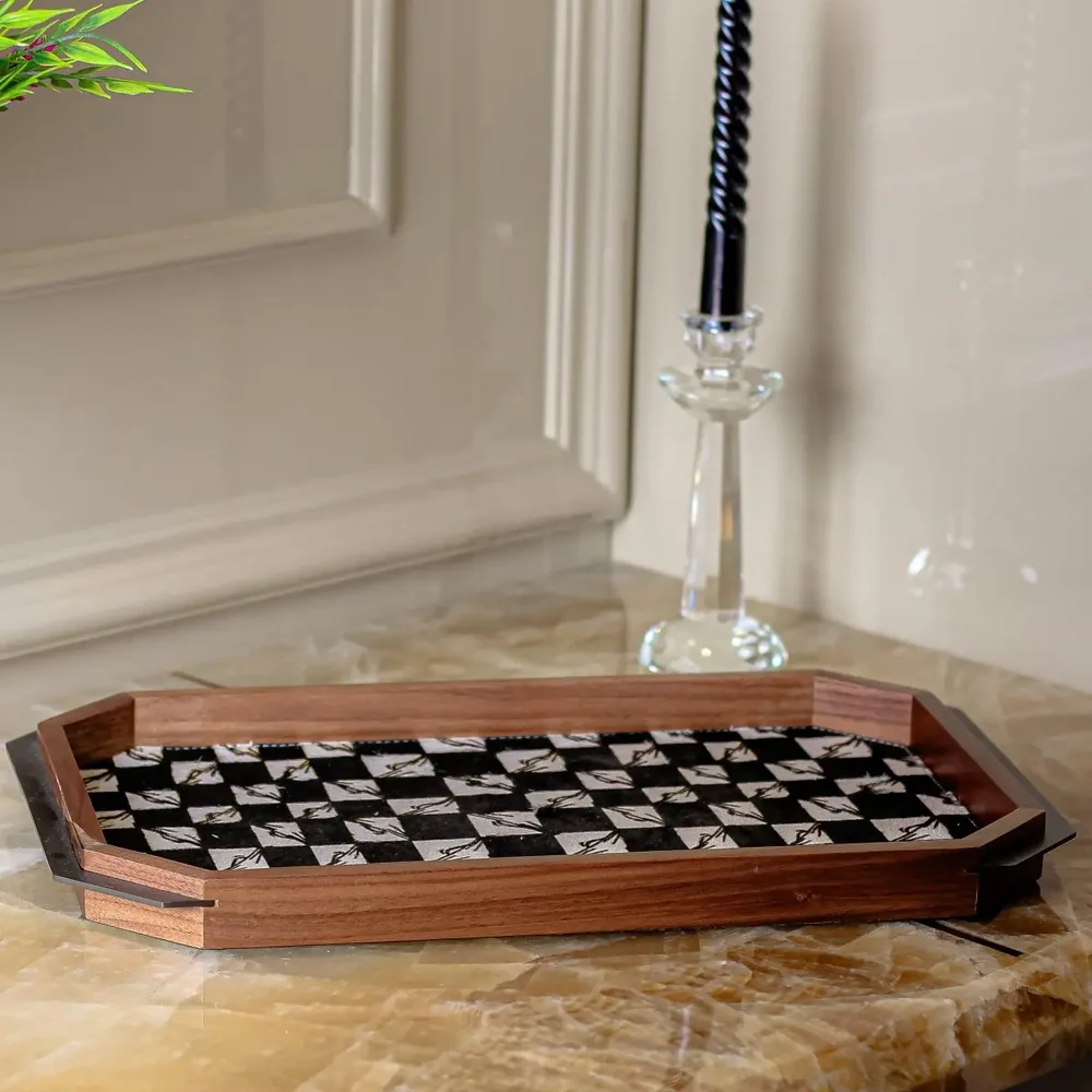 Black And White Checkered Tray