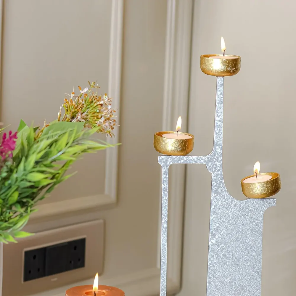 Celestial Silver Candle Stand