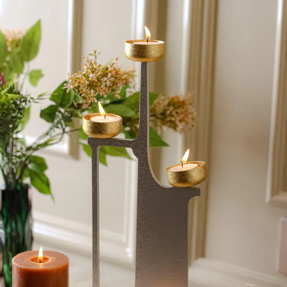 Celestial Silver Candle Stand