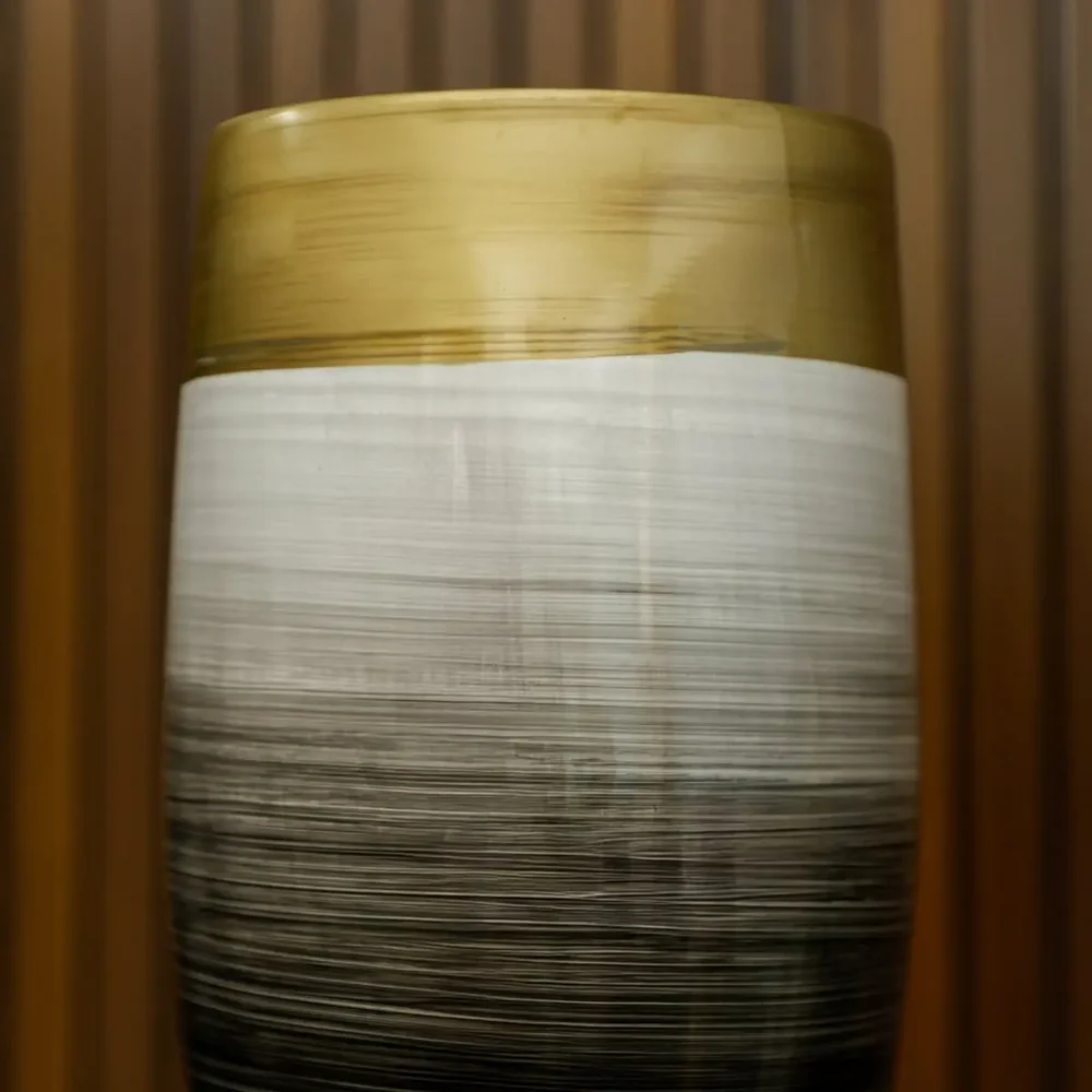 Trumphet Brushed Slate Flower Vase