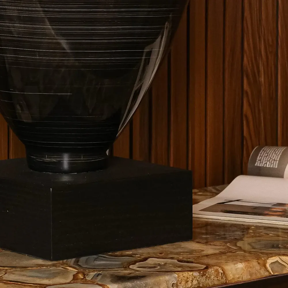 White Brushed Slate Flower Vase